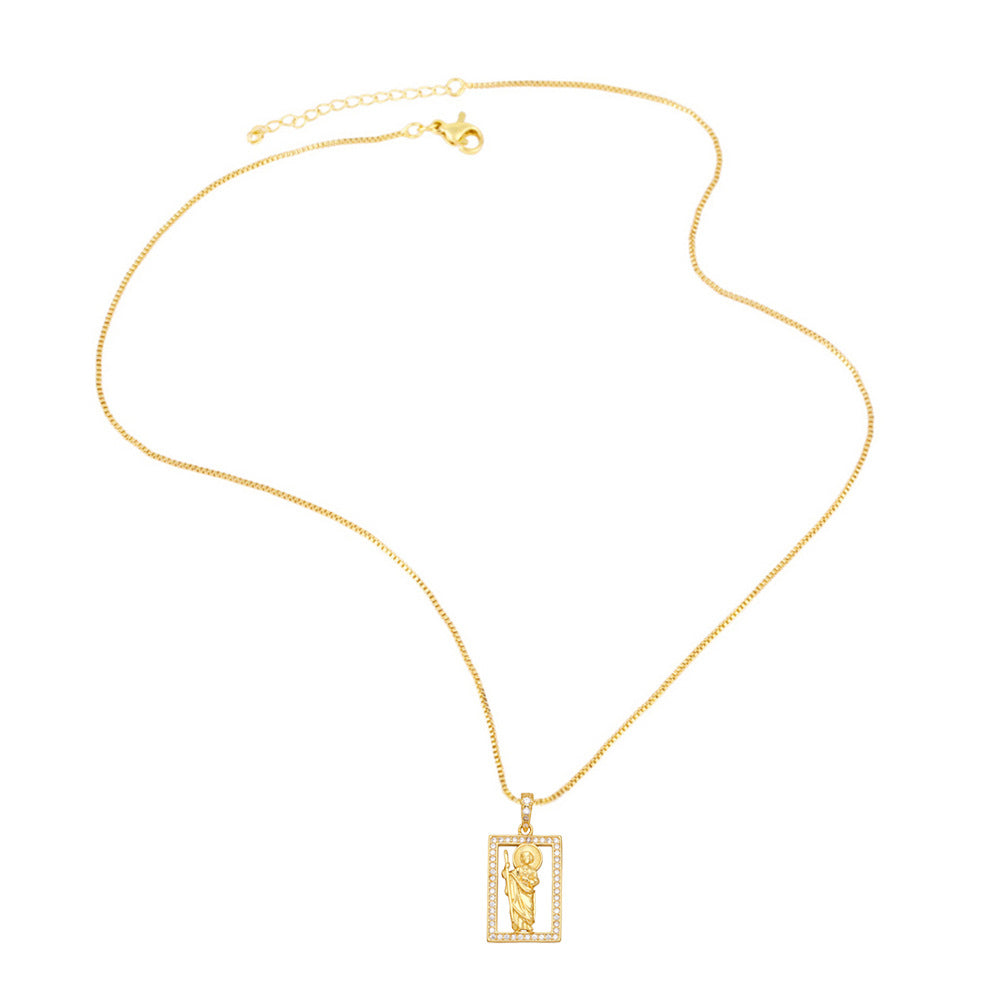 Wholesale Geometric Madonna Copper Necklaces